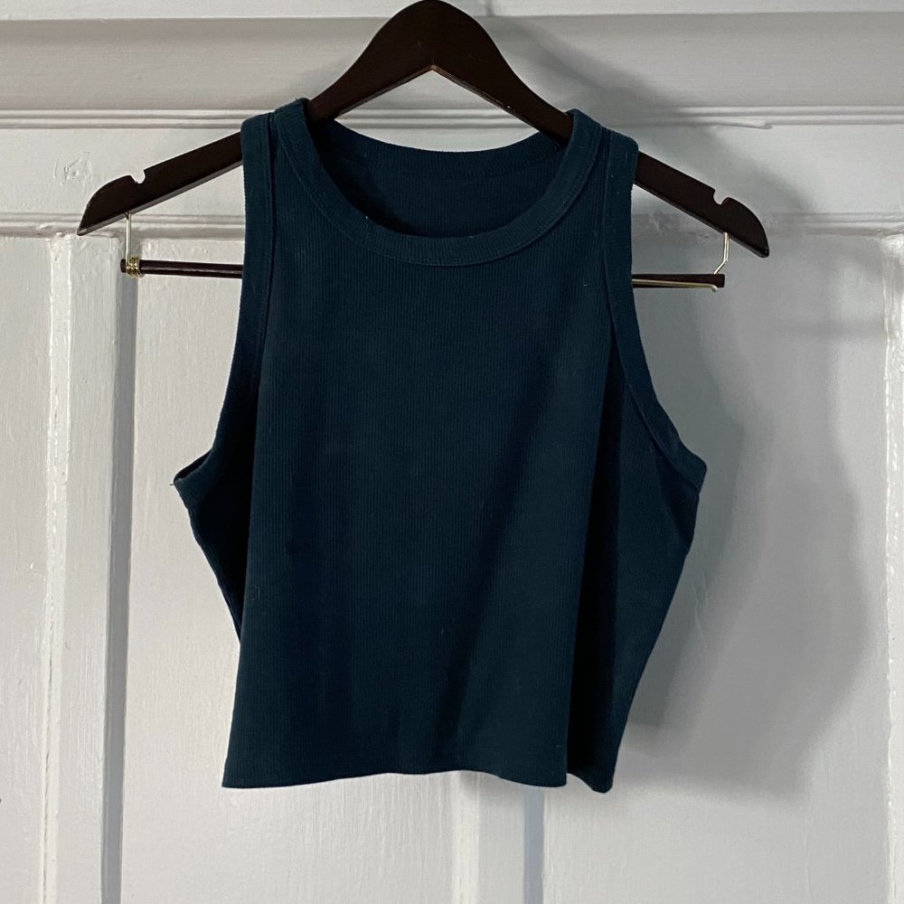 Navy Cropped Tank Top